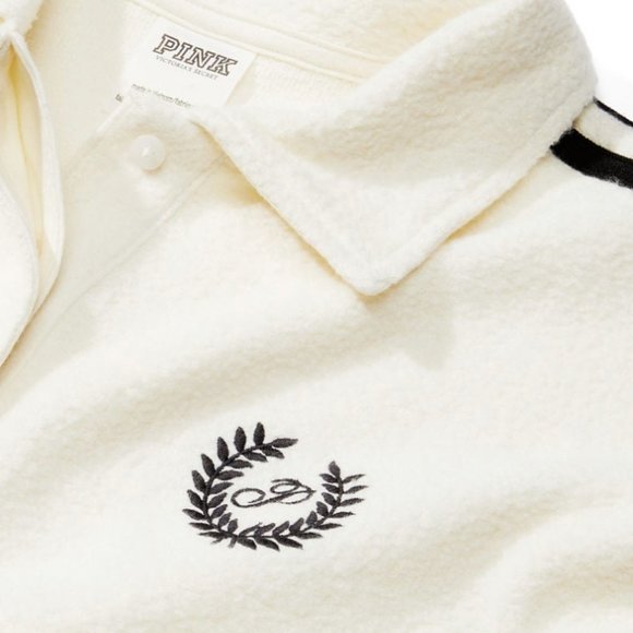 PINK Victoria's Secret Cropped Polo Sweatshirt - XLarge NWT - Picture 3 of 5